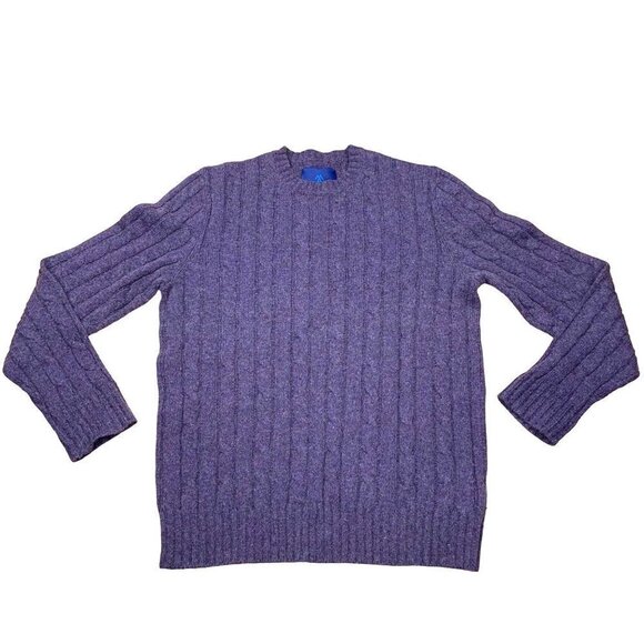Martin + Osa MEDIUM Purple Wool/Nylon/Cotton Fisherman Cableknit Sweater - Picture 1 of 6